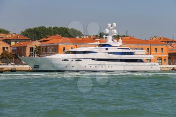 Modern passengers boat in the Adriatic Sea near Venice, Italy