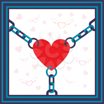 Royalty Free Clipart Image of a Chained Heart Background