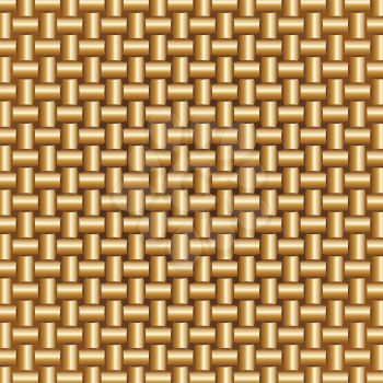 Royalty Free Clipart Image of a Braided Golden Pattern Background