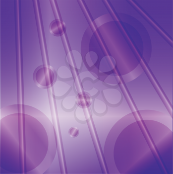 Royalty Free Clipart Image of a Purple Backgorund with Circles and Lines