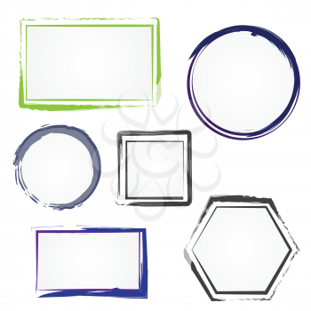 Royalty Free Clipart Image of a Set of Painted Frames