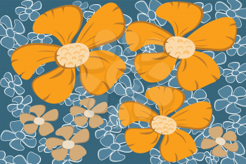 Retro style flower background abstract vector image.