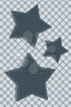 Tartan textile stylized Stars vector illustration.
