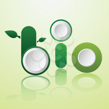 Creative word bio design. Green Environment concept vector EPS10 illustration. 