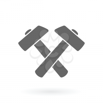 two hammer icon design as industrial symbol vector illustration.