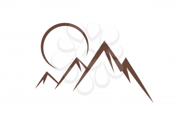 Mountain sunset symbol icon vector illustration