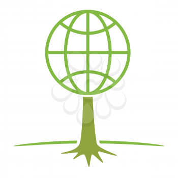 earth globe as tree ecology nature protection concept vector illustration