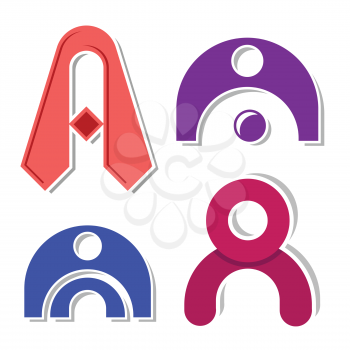 abstract letter A logo design vector set