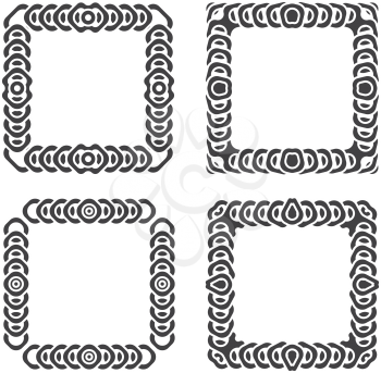 abstract frames grayscale set vector illustration