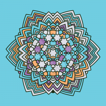 abstract blue flower mandala motive vector illustration