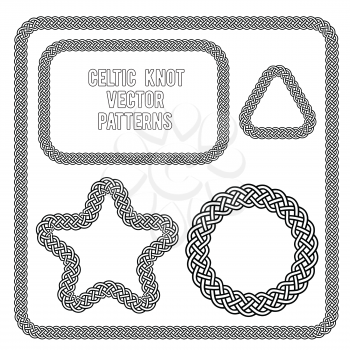 celtic knot frames star triangle and circle vector patterns