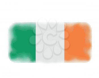 Ireland flag symbol halftone vector background illustration