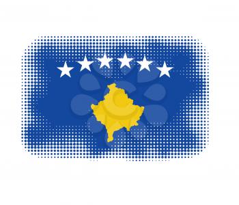 Kosovo flag symbol halftone vector background illustration