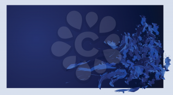 abstract painted dark blue vector card background illustration
