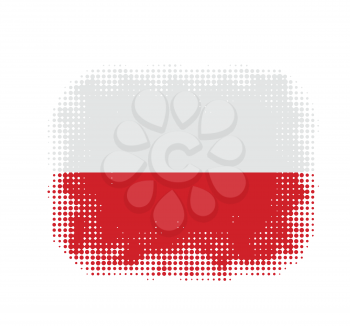 Poland flag symbol halftone vector background illustration