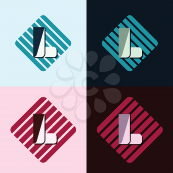 letter L company identification logo bright and dark bg vector illustration