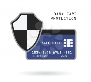 bank credit card security financial protection vector illustration