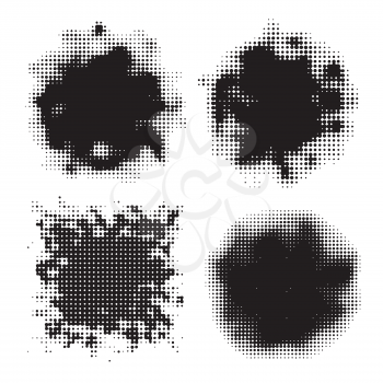 dark halftone set on bright background abstract vector illustration