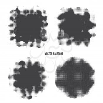 dark halftone set on bright background vector abstract illustration