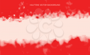 horizontal red color halftone abstract vector background