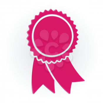 pink winner badge isolated on white vector illustration