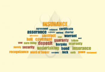 insurance related words abstract vector illustration