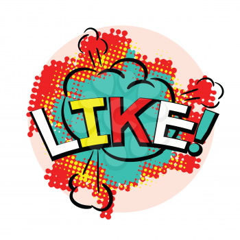 word like in pop art style color abstract vector illustration