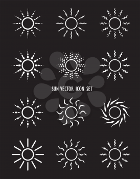 bright sun set on dark background vector illustration