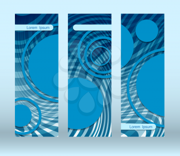 blue circles futuristic flyer decoration vertical background vector illustration