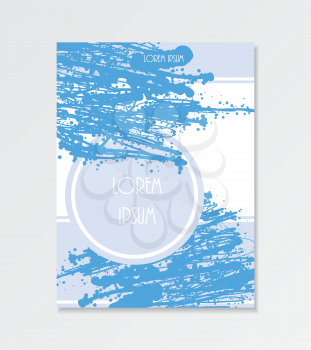 Cover template. Vertical presentation vector design. Brochure page background. Abstract blue color booklet layout.