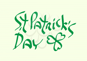 St Patricks Day with shamrock symbol traditional holiday green text vector illustration