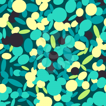 Blue green circles seamless pattern. Abstract decorative background. Vector illustration.