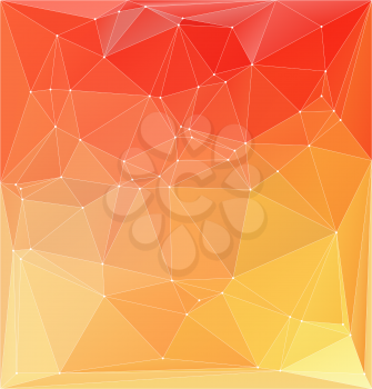 Low poly bright background. Vector illustration. Abstract orange yellow colorful polygonal backdrop.
