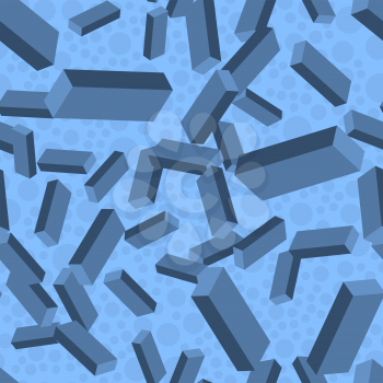 Seamless pattern dark blue geometriacl cubes forms vector futuristic background illustration.