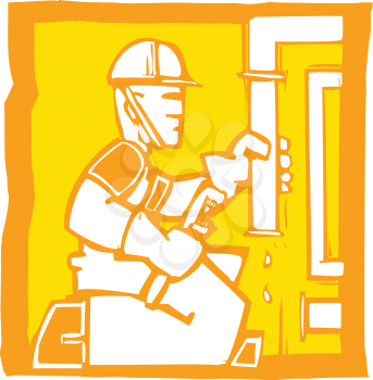 Royalty Free Clipart Image of a Plumber