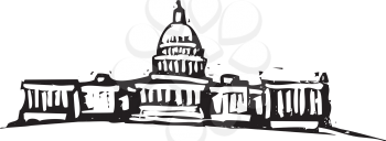 Royalty Free Clipart Image of the Washington DC Capital Building