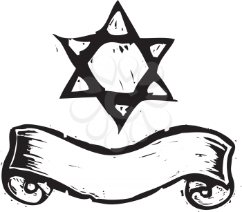 Royalty Free Clipart Image of a Star of David Banner