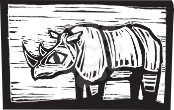 Royalty Free Clipart Image of a Rhino