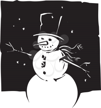 Royalty Free Clipart Image of a Snowman