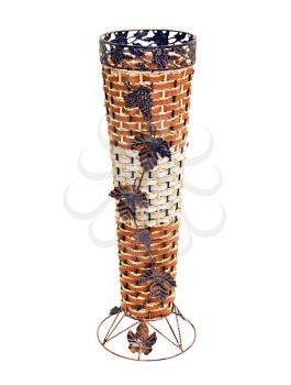 Royalty Free Photo of a Decorated Wicker Vase