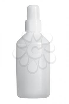 white plastic medicine vial isolated on white background