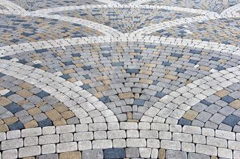 pavement of concrete pavement tiles patterned
