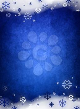 Royalty Free Clipart Image of Snowflakes on a Icy Background