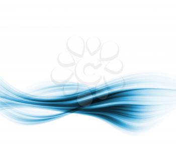 Royalty Free Clipart Image of a Wavy Blue Line Across White
