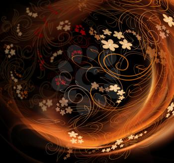 Design Background With Floral Beauty Ornate