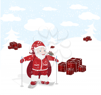 Vector Christmas illustration with Santa