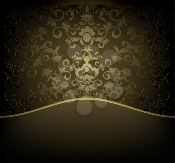 Vector decorative design background with floral golden ornament