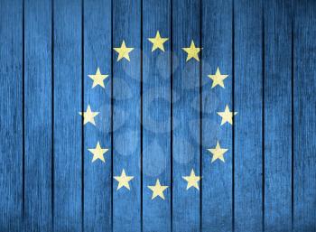 Wooden Grunge Flag Of Europa