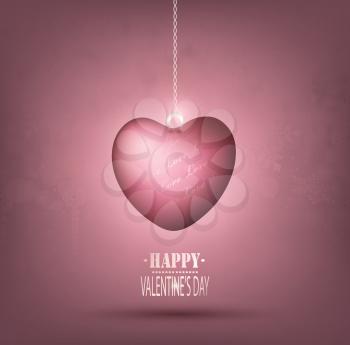 Valentine's Day Background With Hearts And Title Inscription 