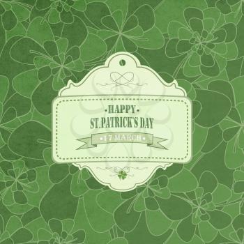 Saint Patrick's Seamless Pattern With Clovers
